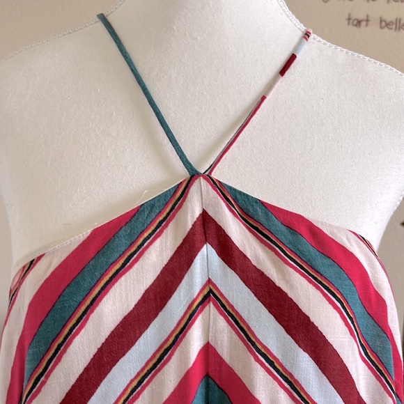 🔥SALE🔥 Loft Ann Taylor striped spaghetti straps lined maxi dress size M - Picture 3 of 7